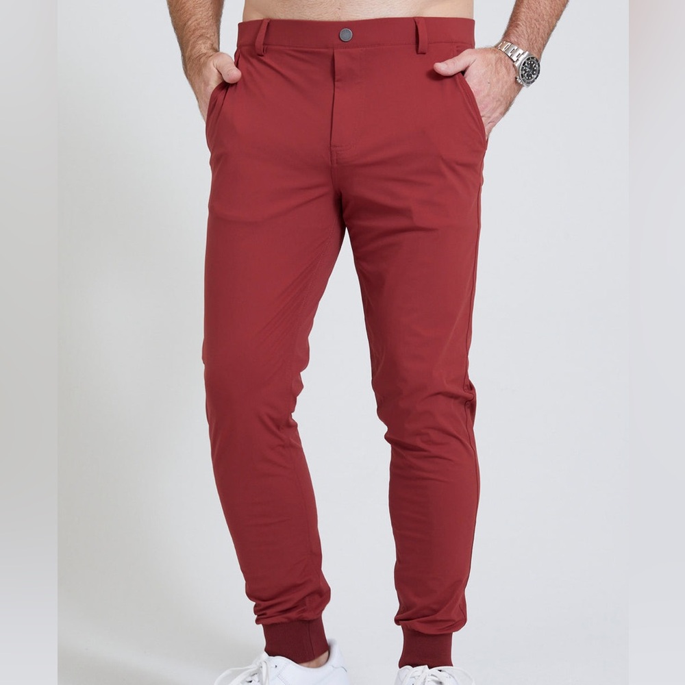 Men’s Redvanly Halliday Maroon Lightweight Stretch Pull On Golf Jogger Size L